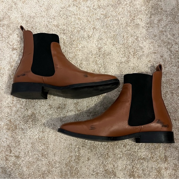 Everlane The Italian Leather Square Toe Chelsea Boots in Peanut Size 7.5 - Picture 4 of 10